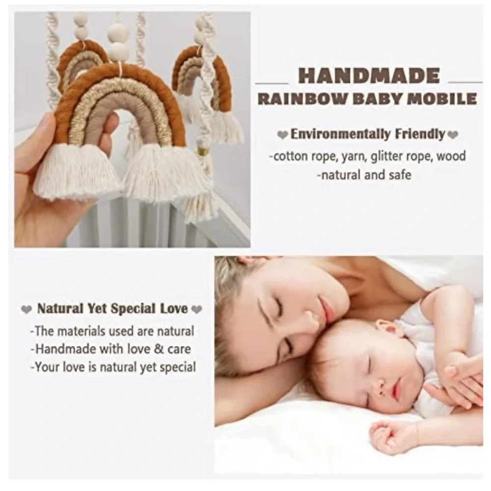 Rainbow macrame crib mobile - Picture 2 of 5